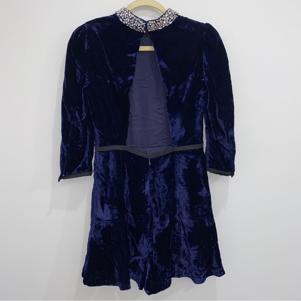 Velvet Open Back Romper - Picture 7 of 16